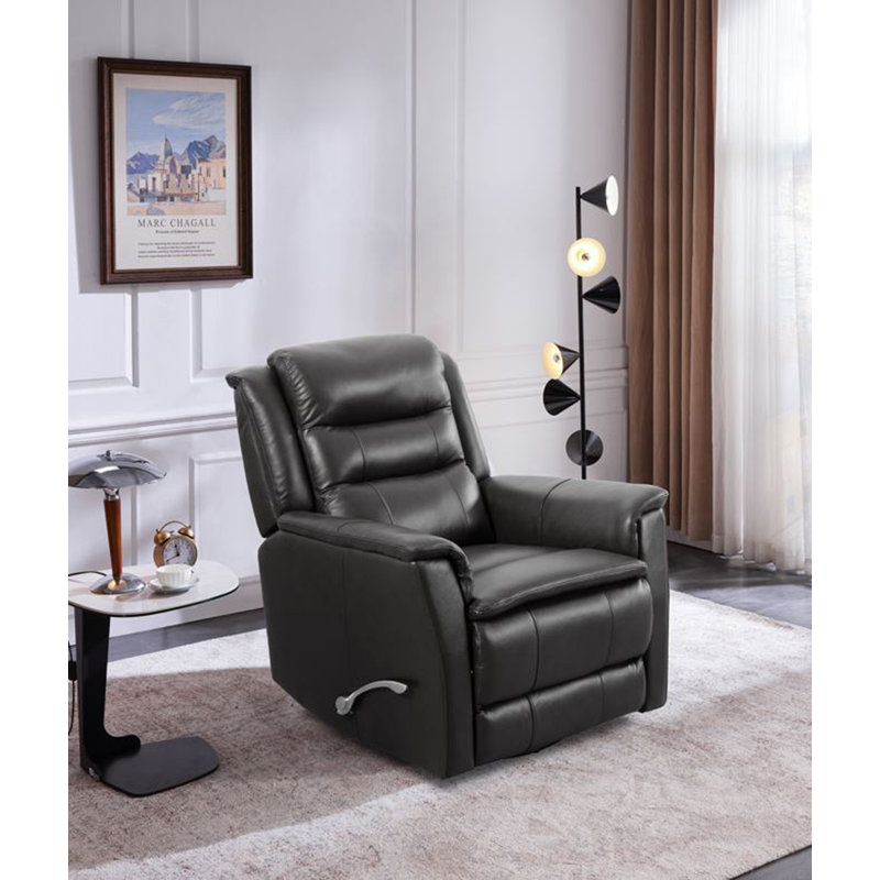 Fauteuil inclinable pivotant en cuir, Noir