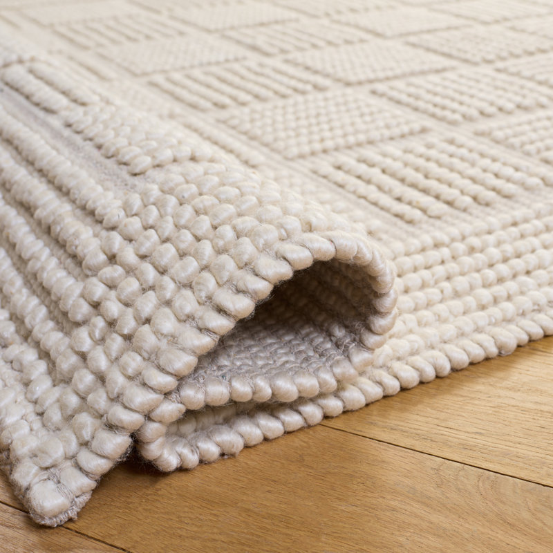 Natura Hand Woven Wool; Cotton; Recycled P.E.T Solid Color Indoor Rug, Rectangle 5' x 8'