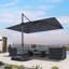 Grand parasol incurvé rectangulaire inclinable 10 x 13 pi avec base-841176628
