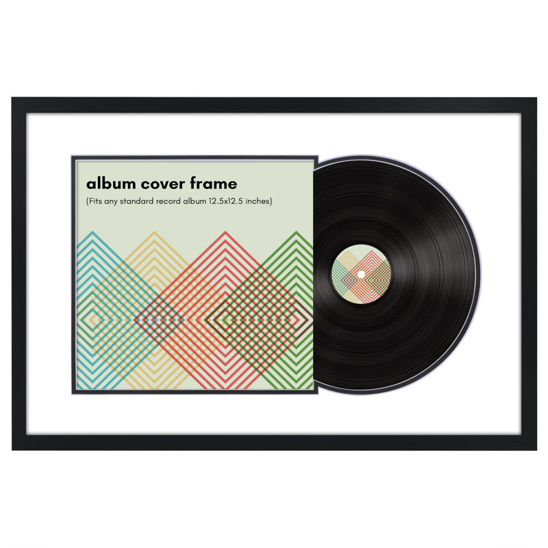 Cadre pour disque vinyle et album de photo 25 po x 16,5 po - noir Qualin