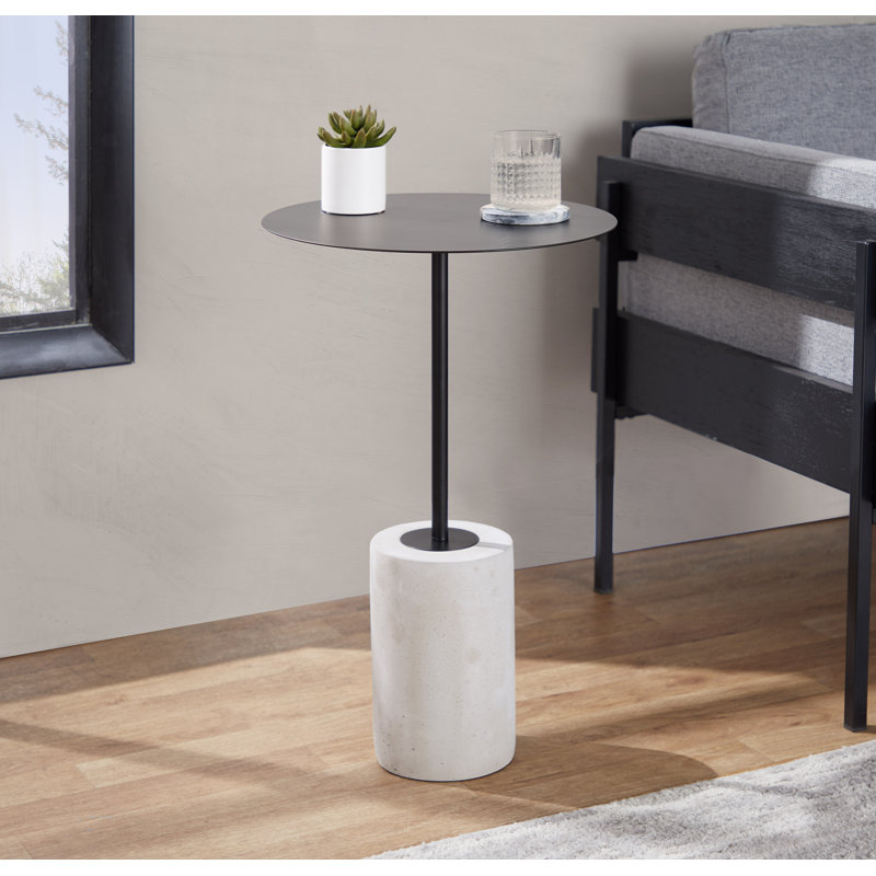 Pursley End Table, Black, Concrete
