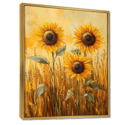 «Disha Country Sunflowers And The Weath Field I - Sunflowers», art encadré