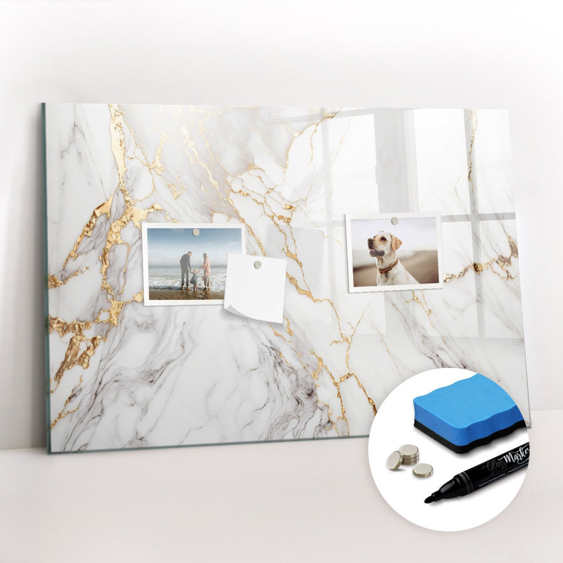 Magnetic Glass Dry Erase Board, 40cm H x 60cm W x 2cm D