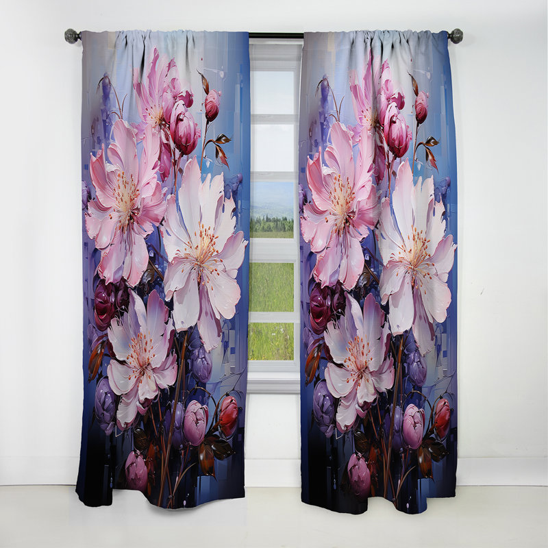 Rideau occultant floral Clegg - Rhododendron - 1 panneau, L 52 po x L 84 po