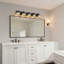 Luminaire de meuble-lavabo moderne en cristal noir avec abat-jour carré - applique murale à 5 lumières à intensité variable pour miroir, douille E26, installation facile-2077438465-2077438474-2077438473