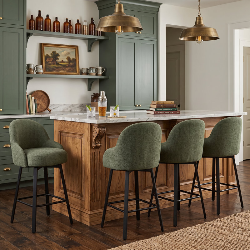 Tabouret de comptoir pivotant moderne, Vert