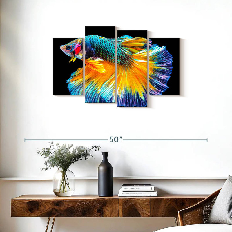 Brampt Multicolored Betta Fish, 22" H x 36" W