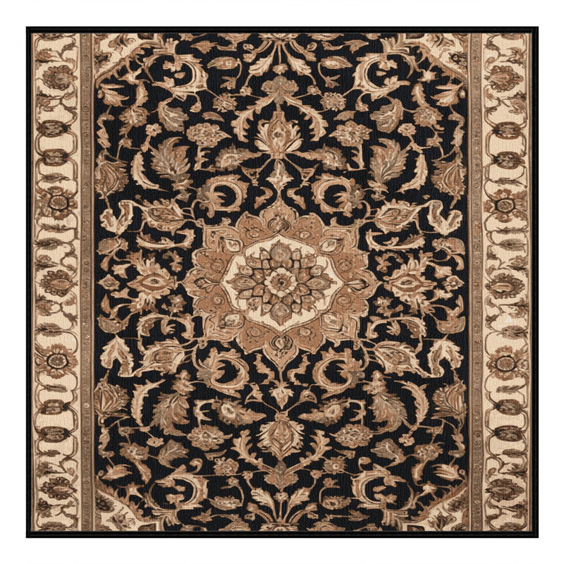Tapis brun lavable à la machine, Carré 5 pi
