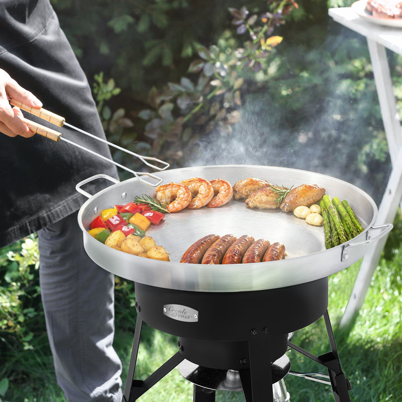 Cuisinière à gaz créole avec wok en acier inoxydable