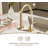 Pull Down Sprayer Bathroom Faucet, Brushed Gold 8 Inch 3 Hole Widespread Pull Out Bathroom Faucet, With Pop Up Drain And Water Supply Line