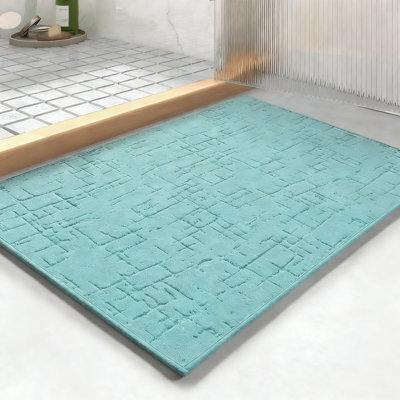 Tapis de bain absorbant à séchage rapide, envers en caoutchouc lavable, se glisse sous la porte, laque, 17 po x 24 po
