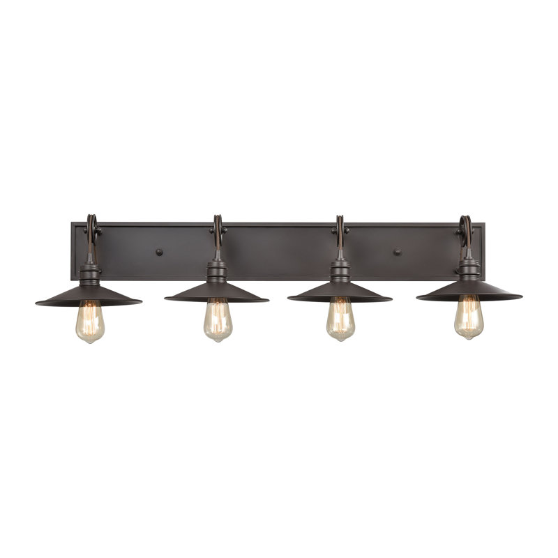Éclairage pour salle de bain à 4 lumières de 42 po de largeur Lakhvir - Bronze huilé