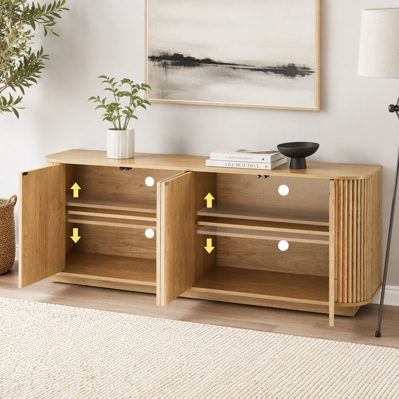 Buffet de rangement avec motif à vagues Buffet, Naturel