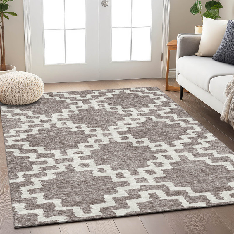 Maliana Washable Geometric Indoor / Outdoor Rug, Rectangle 9' x 12'