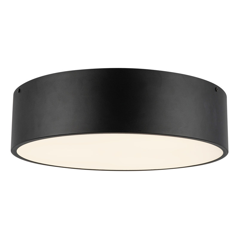 Mossy Glass Flush Mount, Matte Black