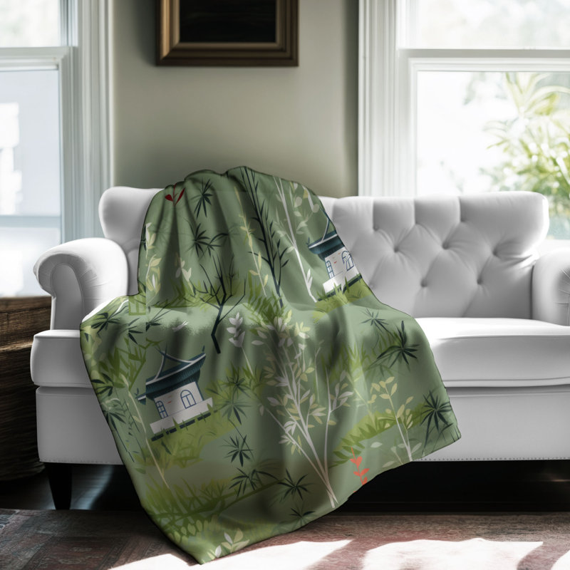 Gravure en bambou - couverture Sherpa de qualité supérieure 1 pièce, L 80 po x l 60 po
