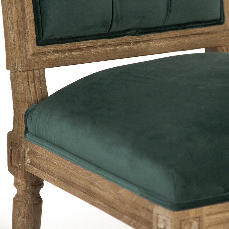 Upholstered Dining Chair, Green Velvet