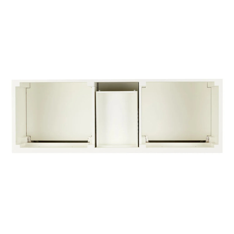 60" Elmdale Double Bathroom Vanity Set with Oval Undermount Sinks, Arctic White Quartz, Soft White, 8" Widespread