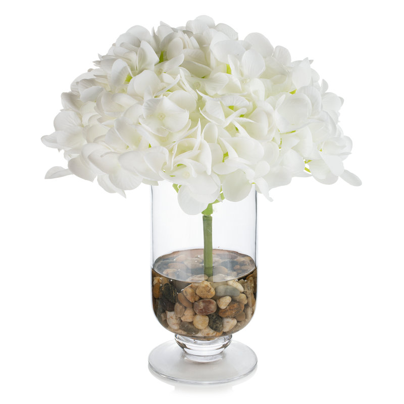 Arrangement floral dans un vase Lentz Hydrangea, Blanc
