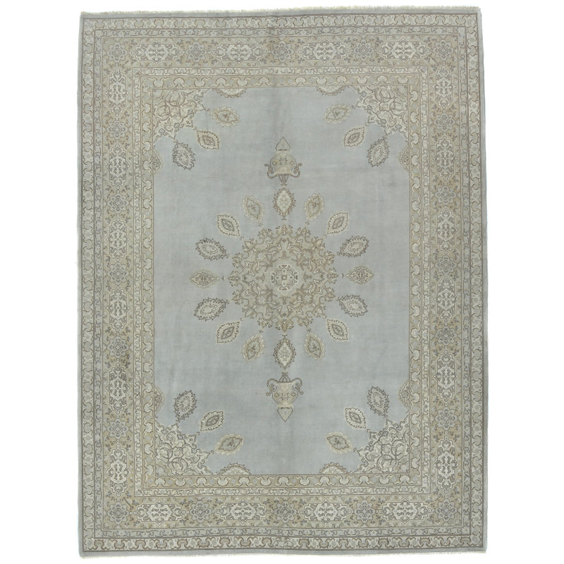 Tapis oriental gris unique en son genre 9X12 One-of-a-Kind