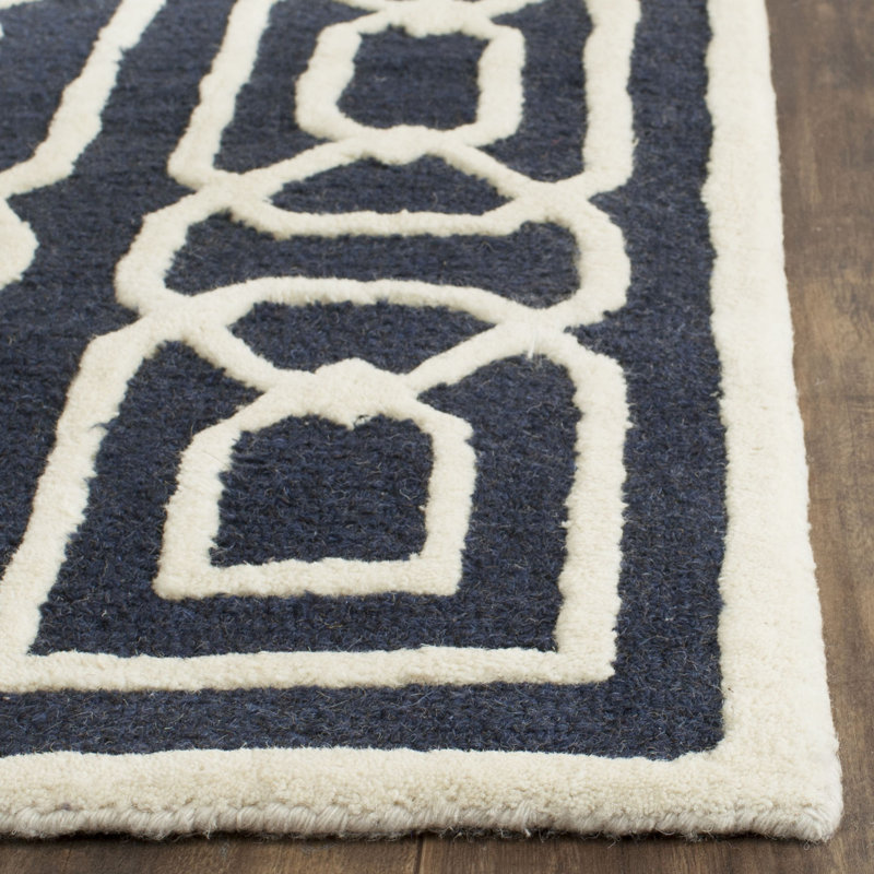 Cannen Hand Tufted Wool Geometric Rug, Rectangle 3' x 5'