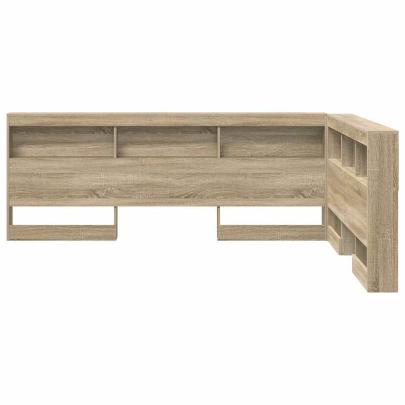 Storage Headboard With Shelf 150 Cm Engineered Wood, Sonoma Oak