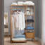 Mynire 6 Tier Clothes Rack Garment Rail Open Bamboo Wardrobe With 4 Shelves Bedroom Furniture