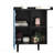 Black Sideboard Buffet Cabinet with Red Doors - 2 Drawers, Unique Panel Styling, 2 Open Storage Compartments, Modern Coffee Bar Accent Cabinet