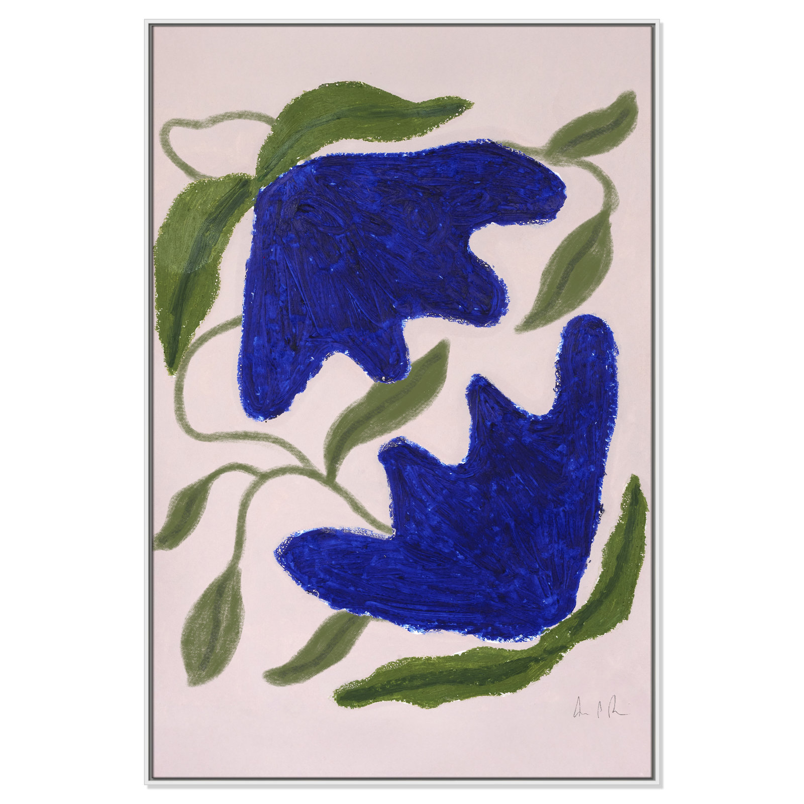 Colette "Blue Anemones No. 02" Print, 61.5" H x 41.5" W, White