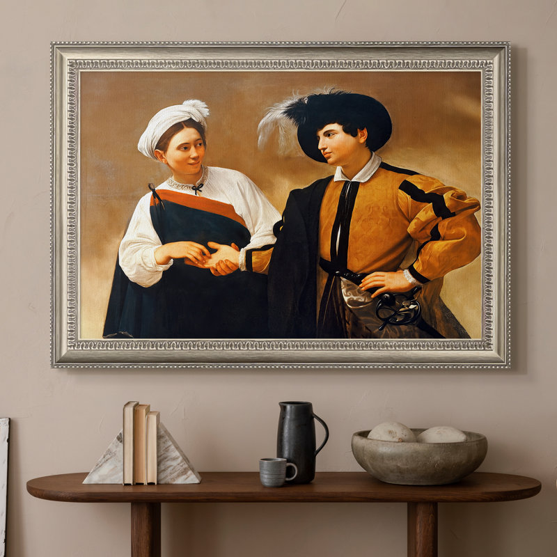 Le diseur de bonne aventure (version Capitoline), v. 1599-Caravage - Toile avec cadre sur mesure, Toile avec cadre