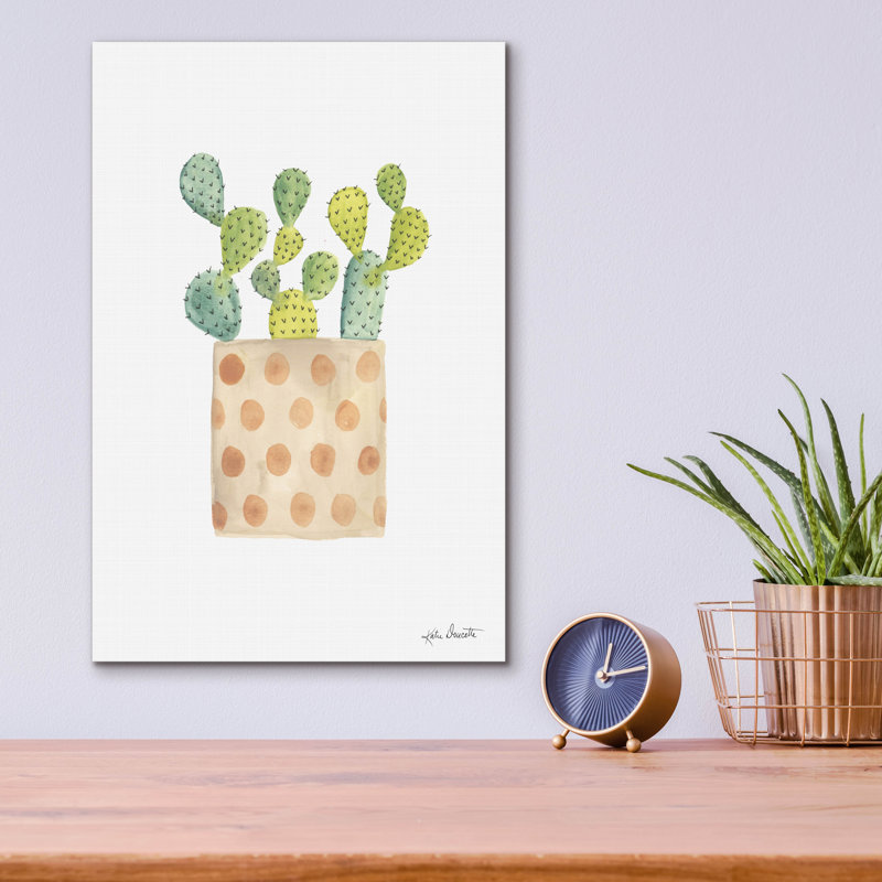 Art mural en verre épique «Watercolor Cactus 2» par Katie Doucette, 12 po x 16 po