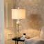 Concettina 82cm Living Room Table Lamp with Glass Base, Bedside Buffet Lamp with Linen Shade