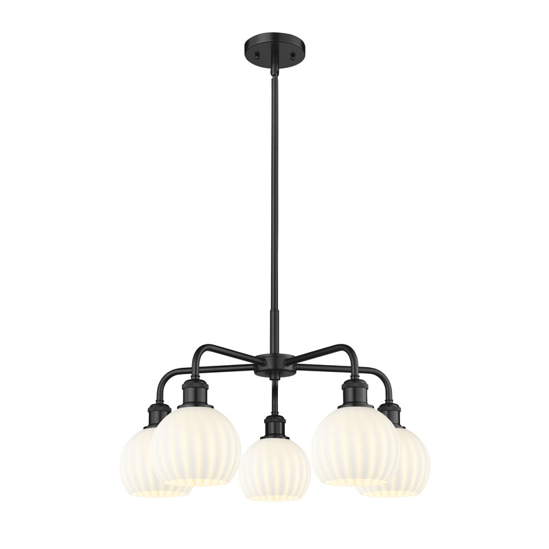 Bellalynn 5 - Light Dimmable Globe Chandelier, 13.5" H x 24" W x 24" D, Matte Black