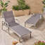  Chaise longue réglable en aluminium avec tissu en maille de nylon, sièges d'extérieur légers et durables pour la détente, meubles de patio élégants, gris (ensemble de 2)