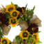 26" Sunflower, Hydrangea And Berry Fall Wreath With Burlap Bows