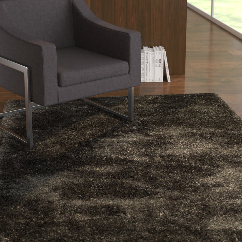 Delane Tufted Black Area Rug, Rectangle 8' x 10'