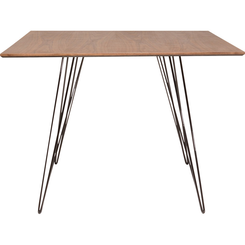 Table de salle à manger Williams, Noir, H 30 po x L 40 po x l 40 po, Noyer