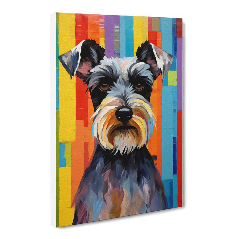 Schnauzer Colour Field - Rectangle - Wrapped Canvas, 50cm H x 35cm W x 3cm D