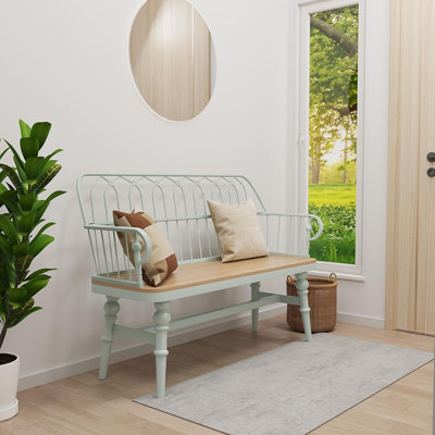 Entryway Bench,Spindle Back Wooden Dinning Bench, Farmhouse Foyer Bench For Entryway, Living Room, Dinning Room, Mudroom