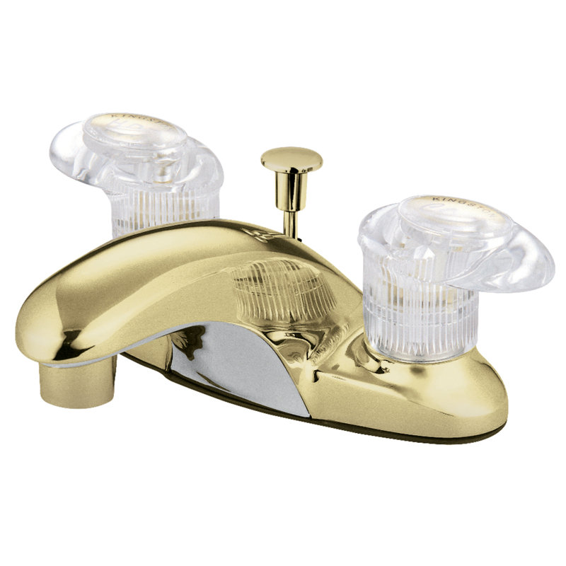 Daytona Centerset Bathroom Faucet with Drain Assembly, Polished Chrome, Plastic Pop Up Drain