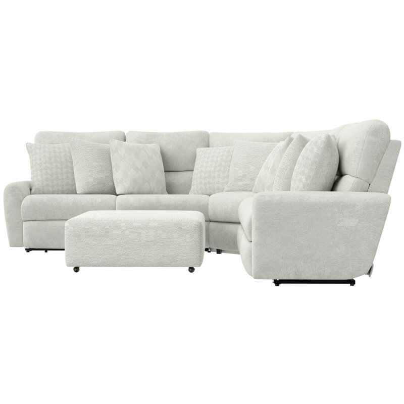 Canapé modulaire inclinable 3 pièces Julieza, Polyester gris