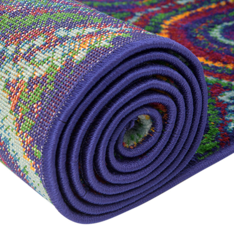 Geometric Indoor Rug, Oval 5'3" x 8'