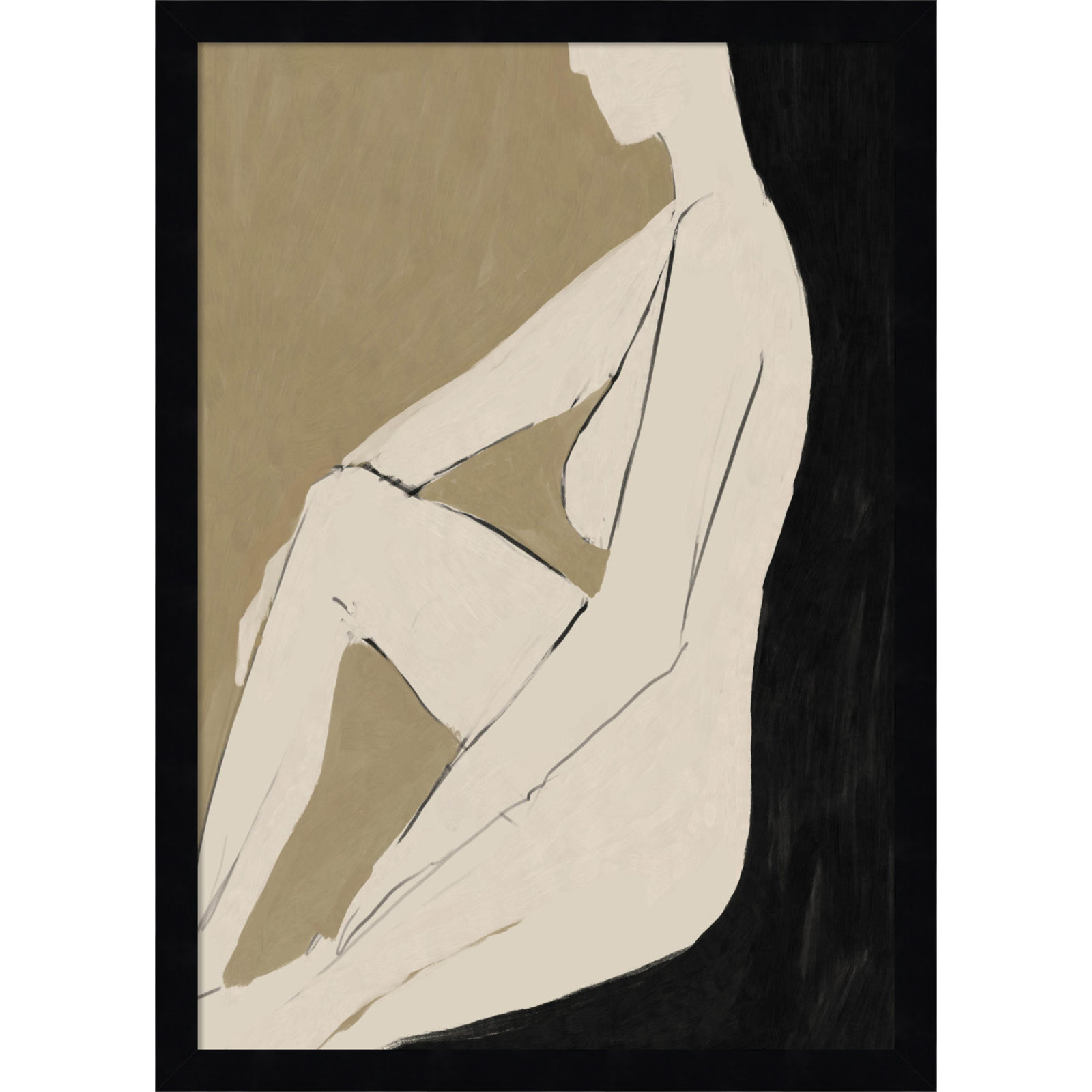 Chamois Chill by Dan Hobday - Single Picture Frame Print, 21" H x 15" W, Black Framed