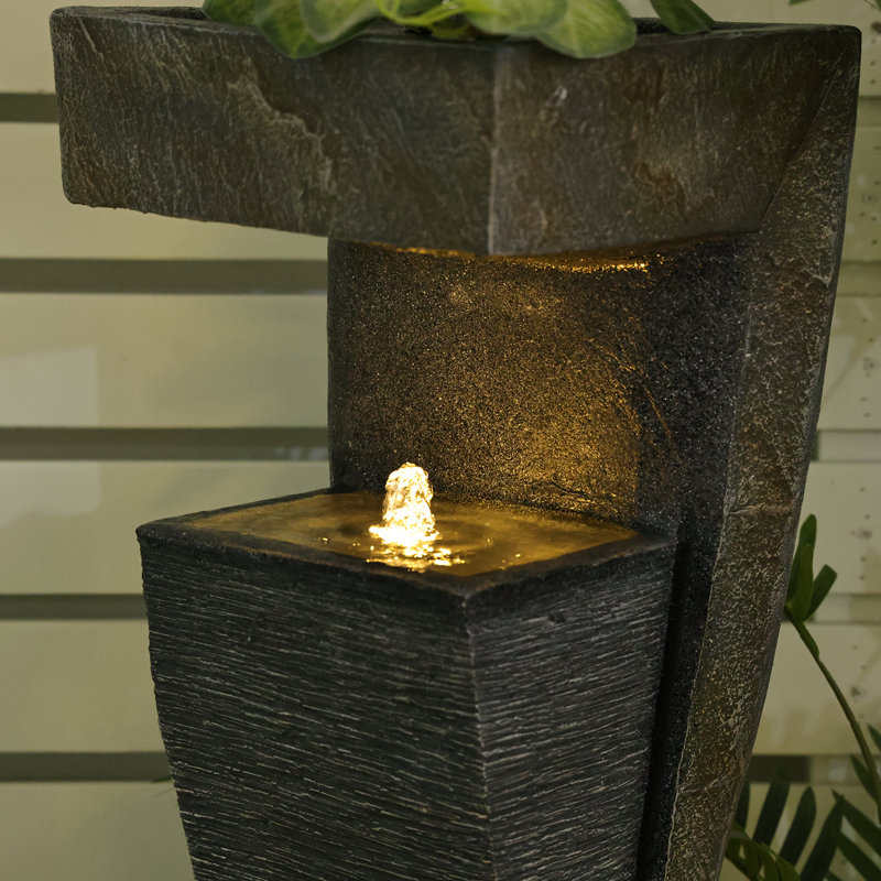 Friedo Hand Crafted Weather Resistant Floor Fountain with Light
