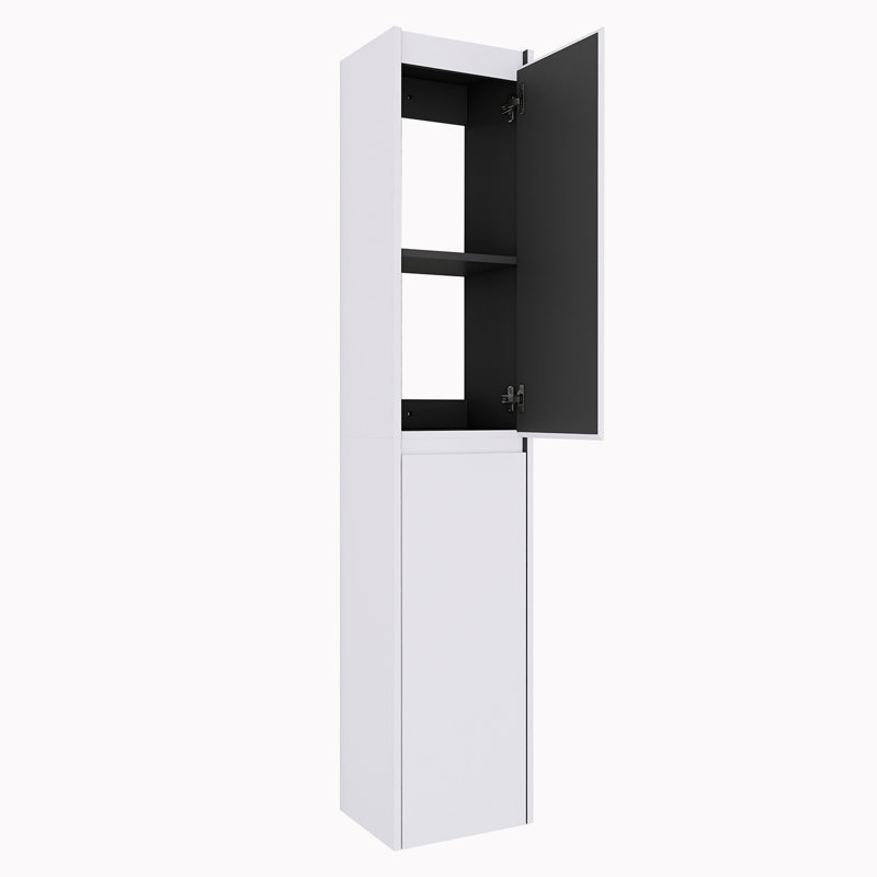 Float Mounting Design Bathroom Side Cabinet, White