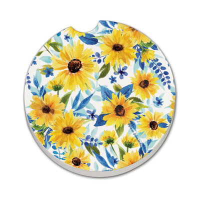 Sous-verre Saphir Gold Sunflowers