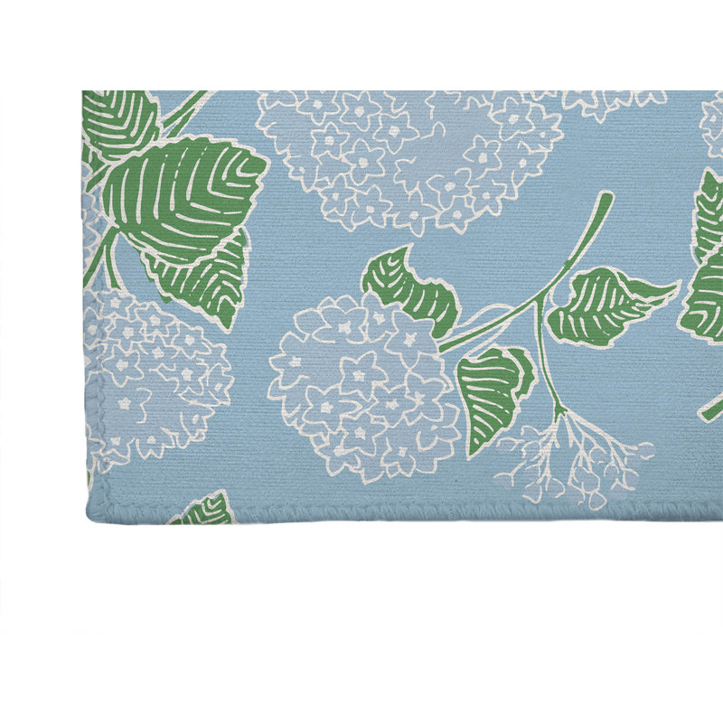 Hydrangea Non Slip Outdoor Rug, Runner 2'6" x 8'