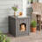 3-in-1 Resin Pet House: Hidden Litter Box Enclosure with Side Table (Light Brown)-1477535013