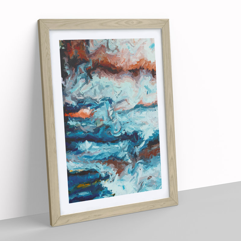 Dominant One Abstract - Framed Print, 34cm H x 25cm W, Oak