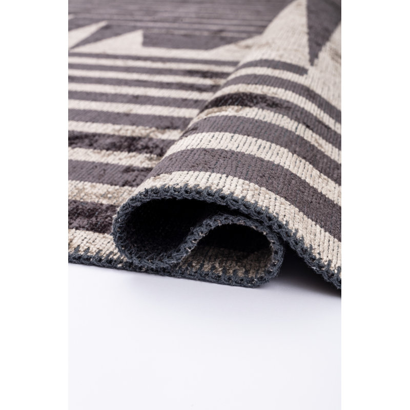 Rapture Gray/Beige/Dark Brown Geometric Luxury Area Rug, Rectangle 7'10" x 9'10"